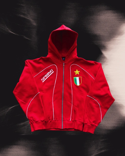 Italy Zip Hoodie Red