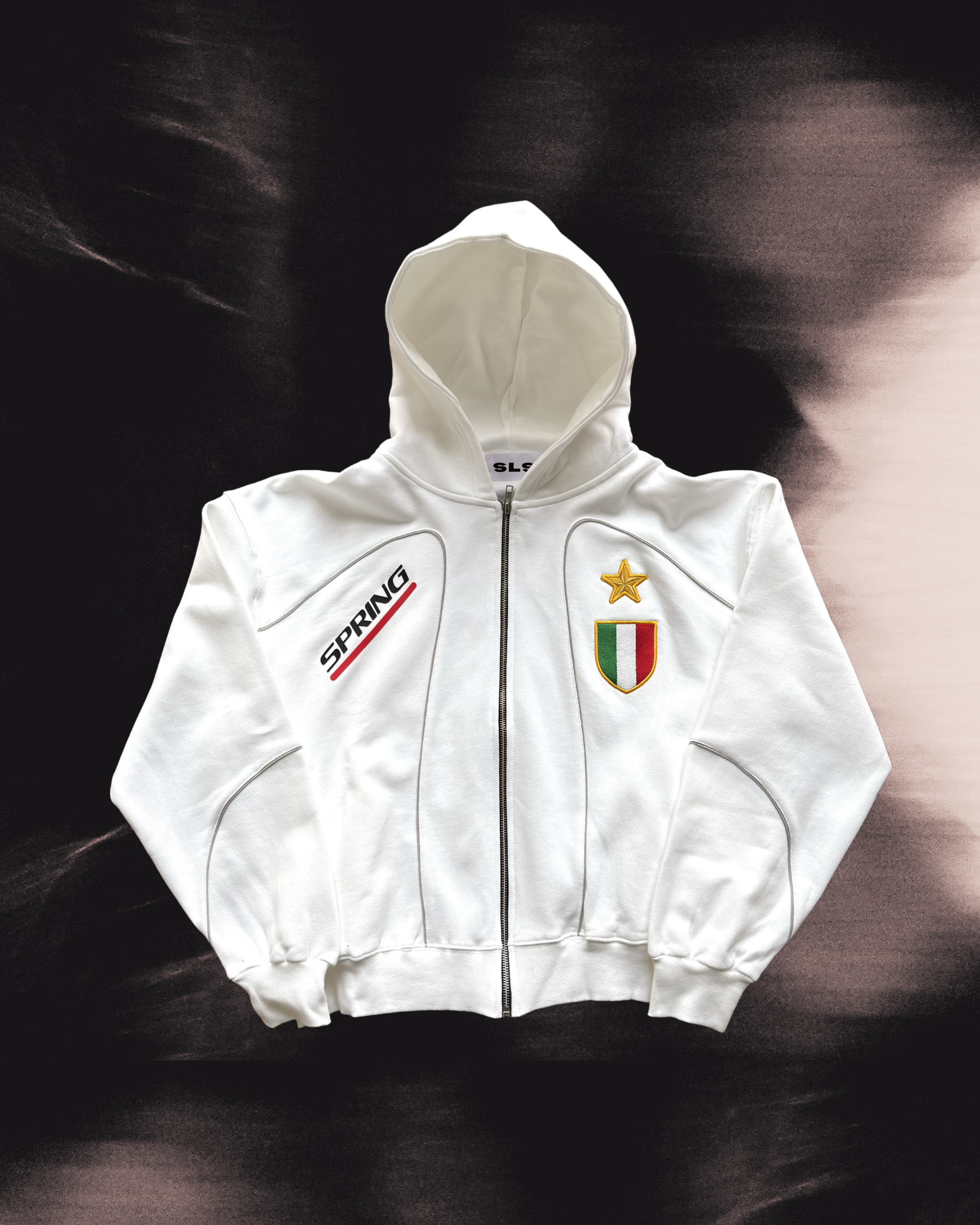 Italy Zip Hoodie White