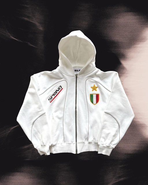 Italy Zip Hoodie White