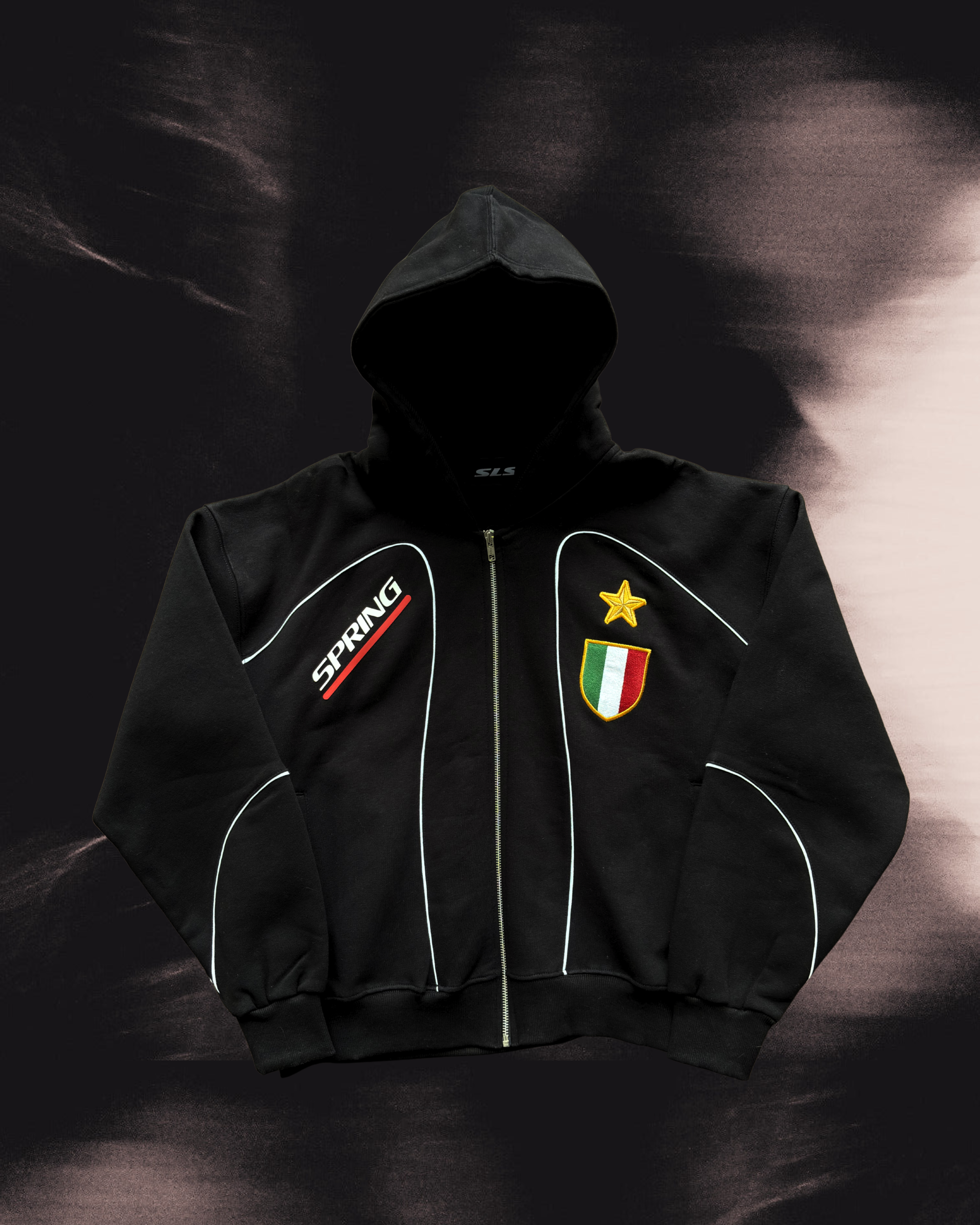 Italy Zip Hoodie Black