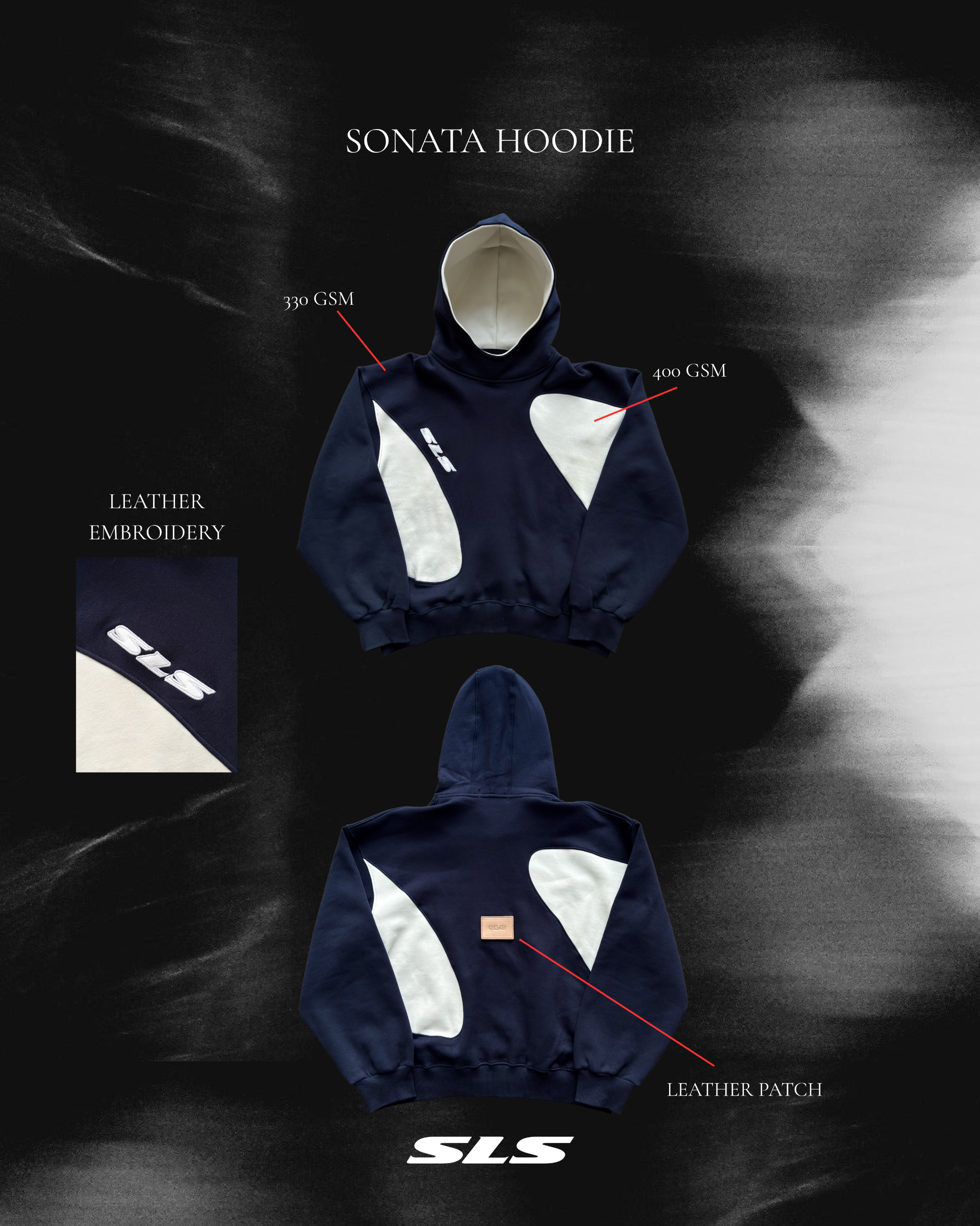 Sonata Hoodie Navy & Off White