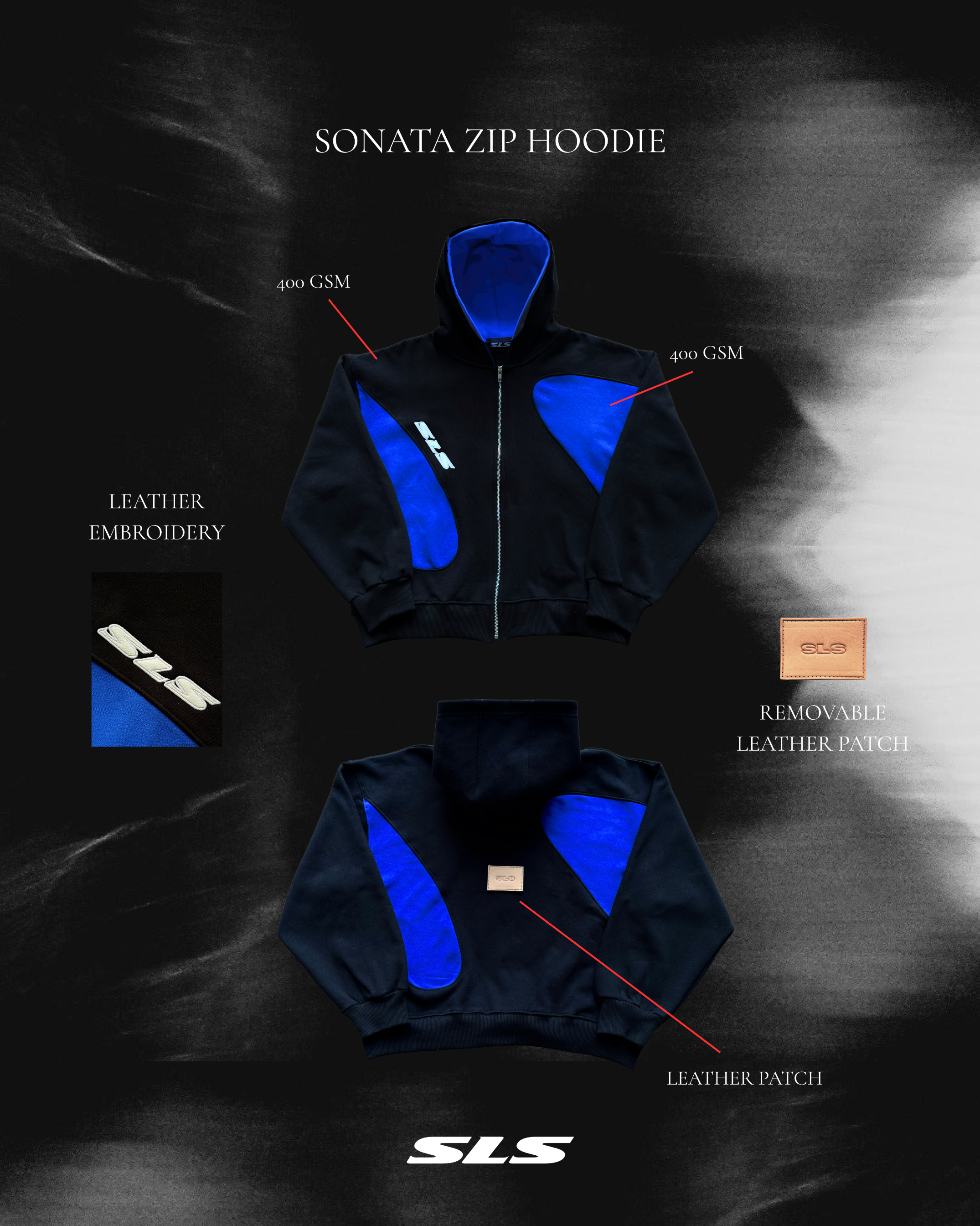 Sonata Zip Hoodie Royal Blue