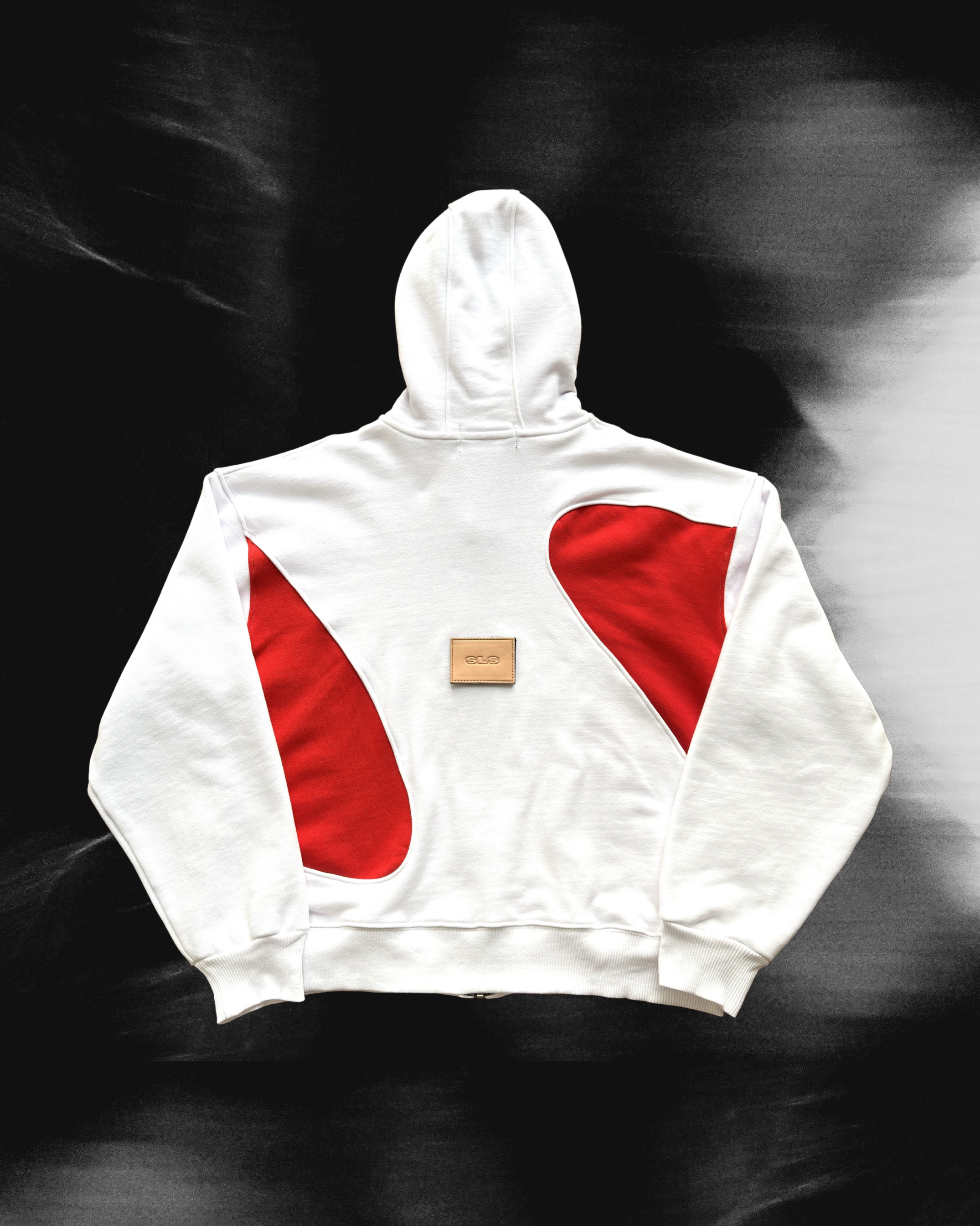 Sonata Zip Hoodie White & Red