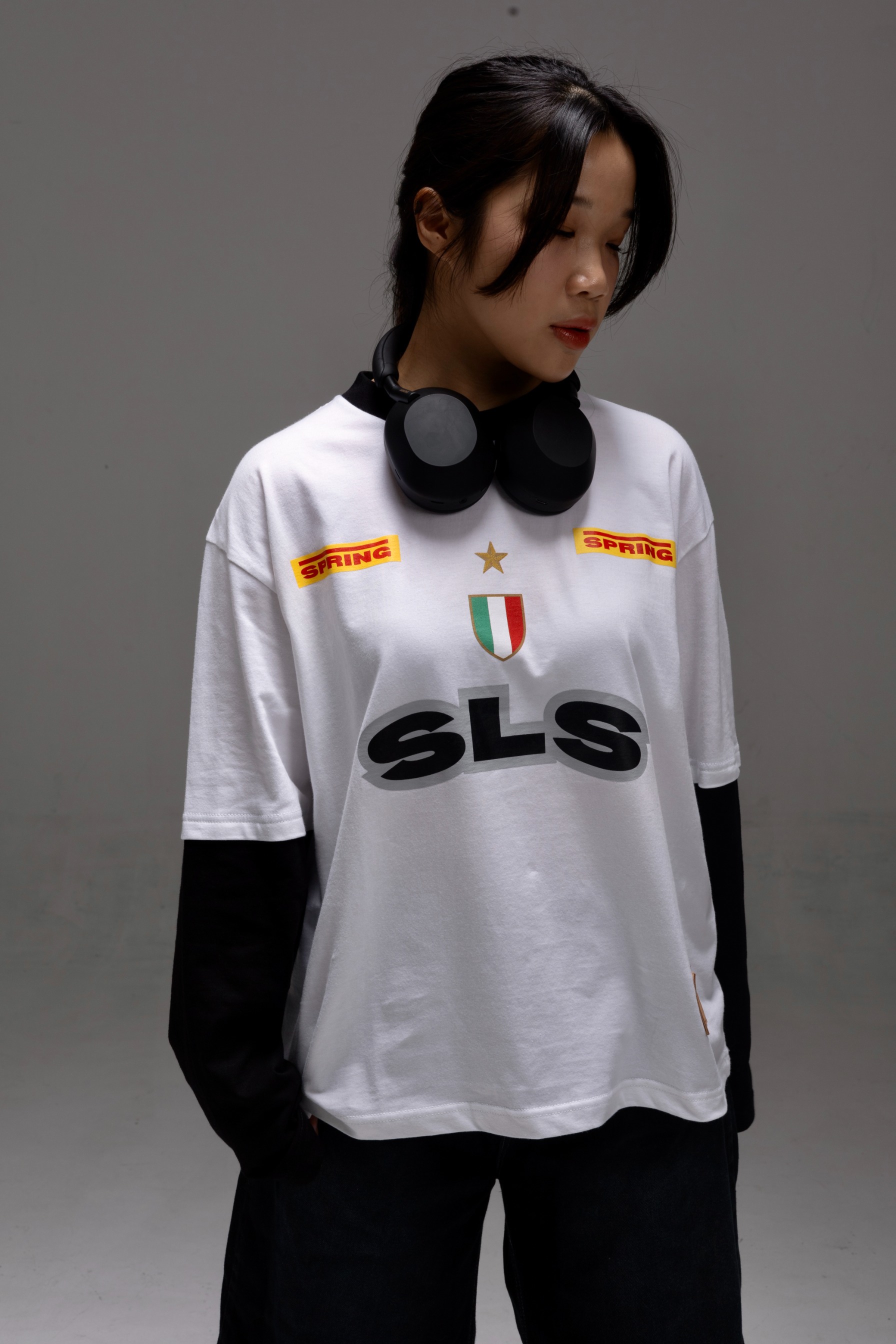 Double Layer Racing White Tee