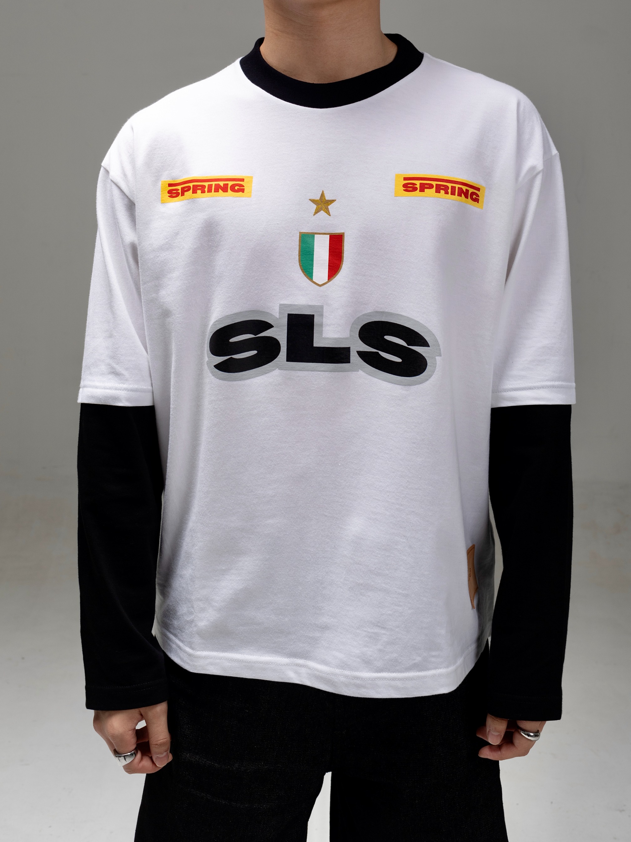 Double Layer Racing White Tee