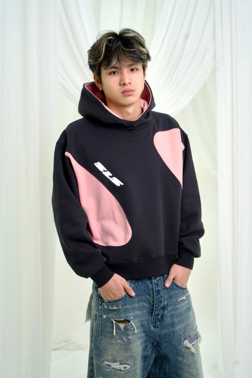 Sonata Hoodie Charcoal & Pink