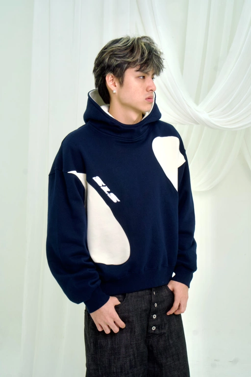 Sonata Hoodie Navy & Off White