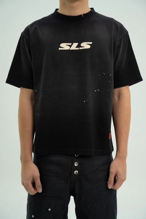 Arsène Distressed Washed Tee Black