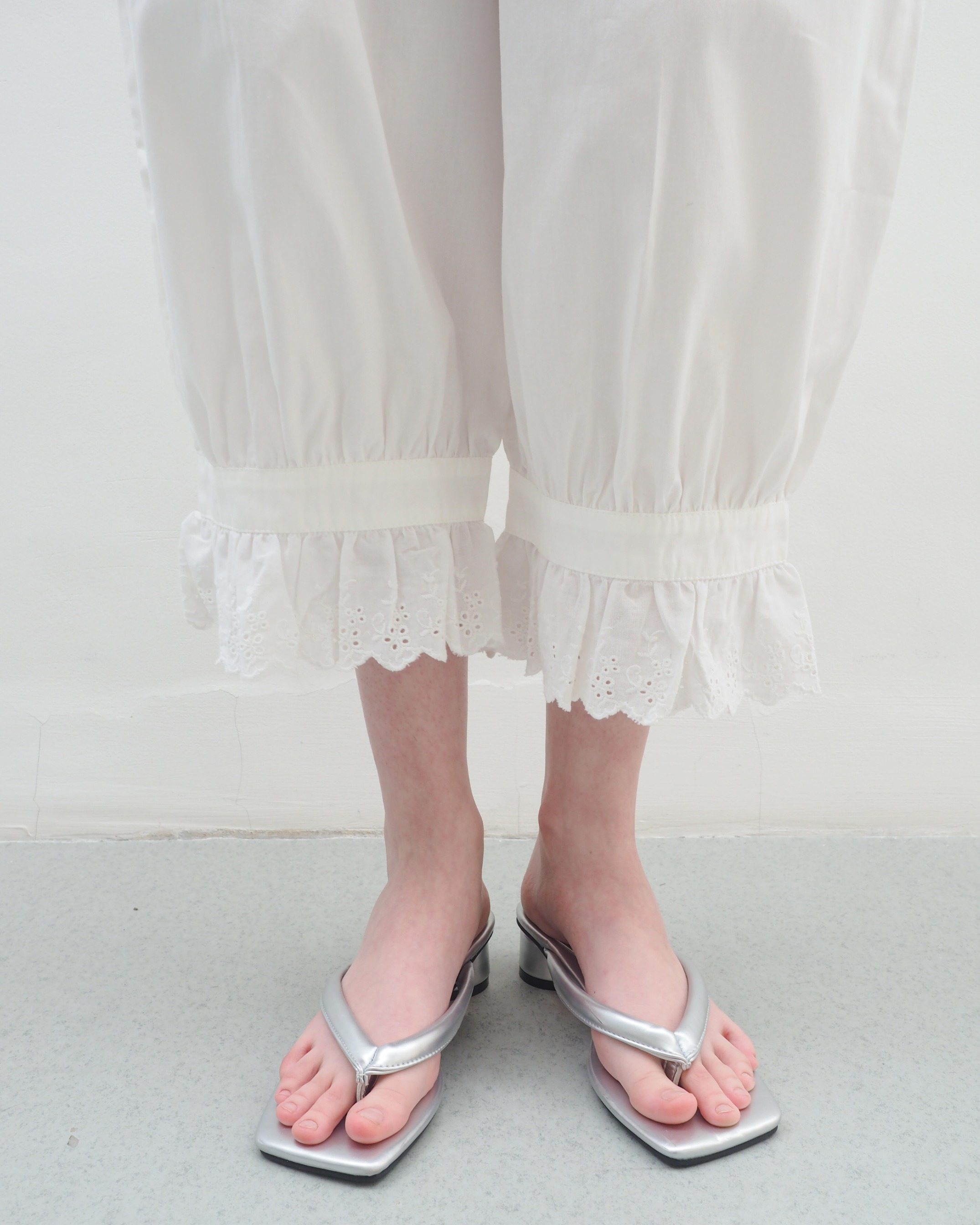 COTTON LACE BLOOMERS - WHITE