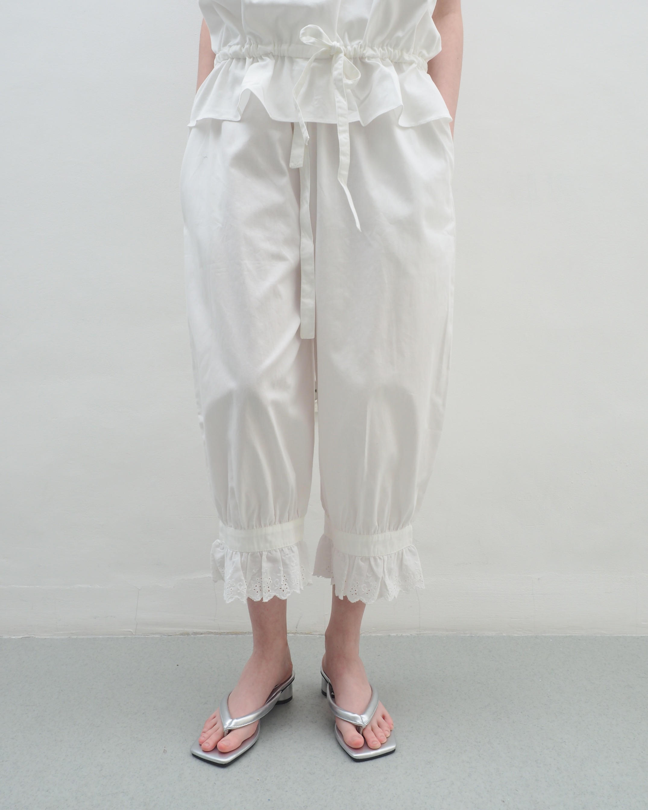COTTON LACE BLOOMERS - WHITE