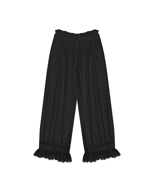 COTTON LACE BLOOMERS - BLACK