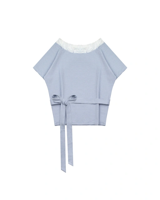 KLARA TOP - STRIPES LACE