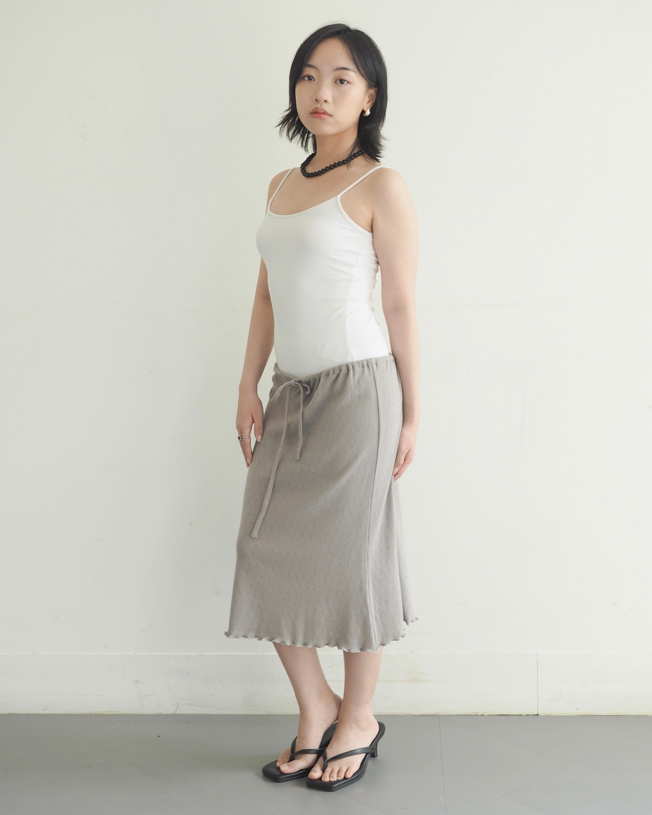 DRAWSTRING SKIRT - TAUPE