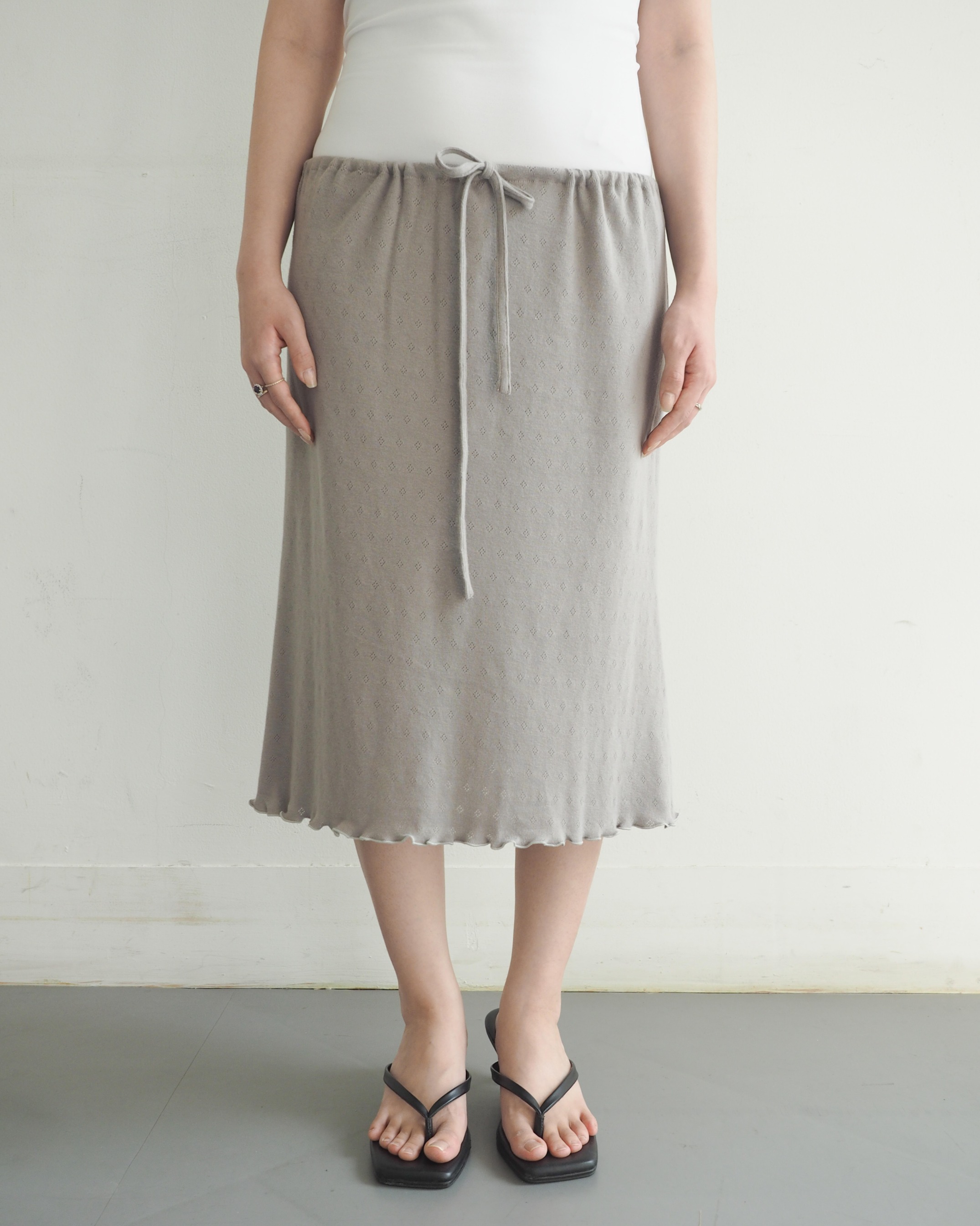 DRAWSTRING SKIRT - TAUPE