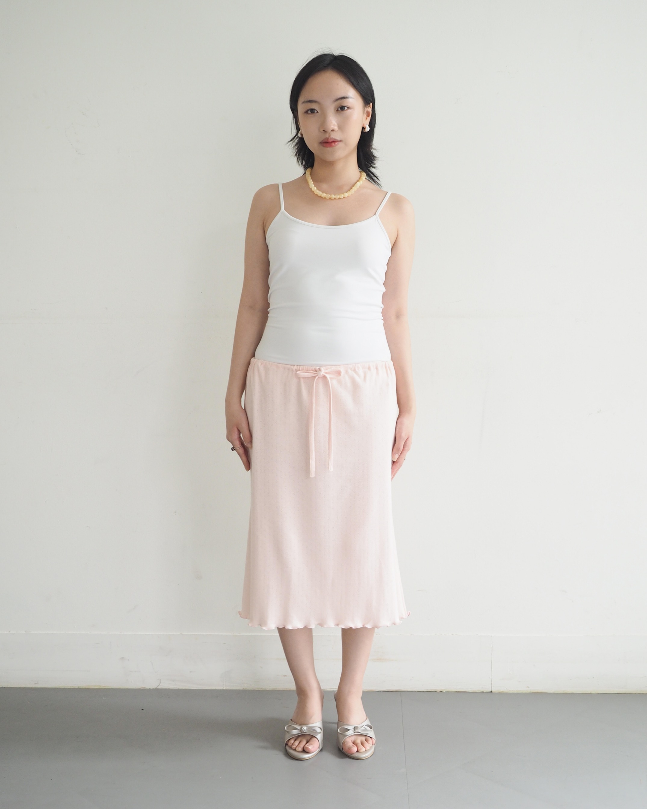 DRAWSTRING SKIRT - PEACH