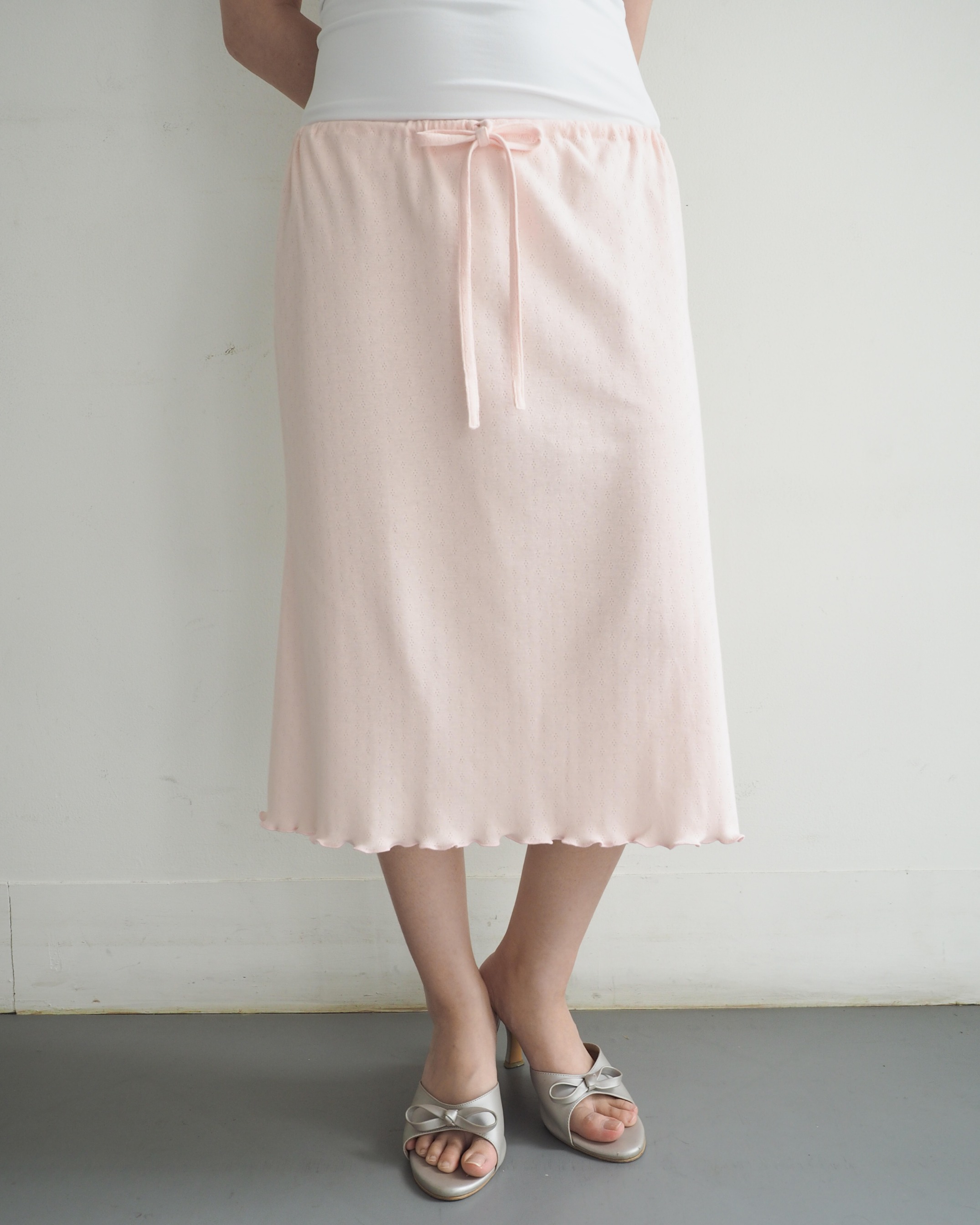 DRAWSTRING SKIRT - PEACH