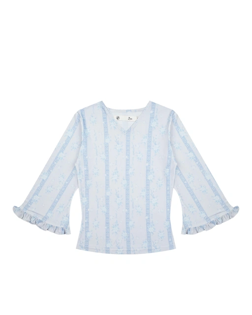 SELINA TOP - GREY FLORAL