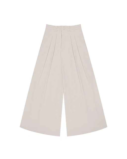 LIZZY WIDE PANTS - LIGHT GREY