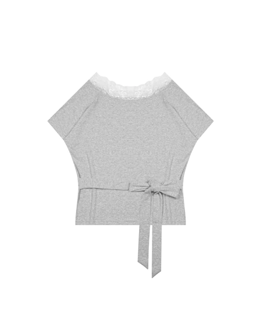 KLARA TOP - GRAY LACE