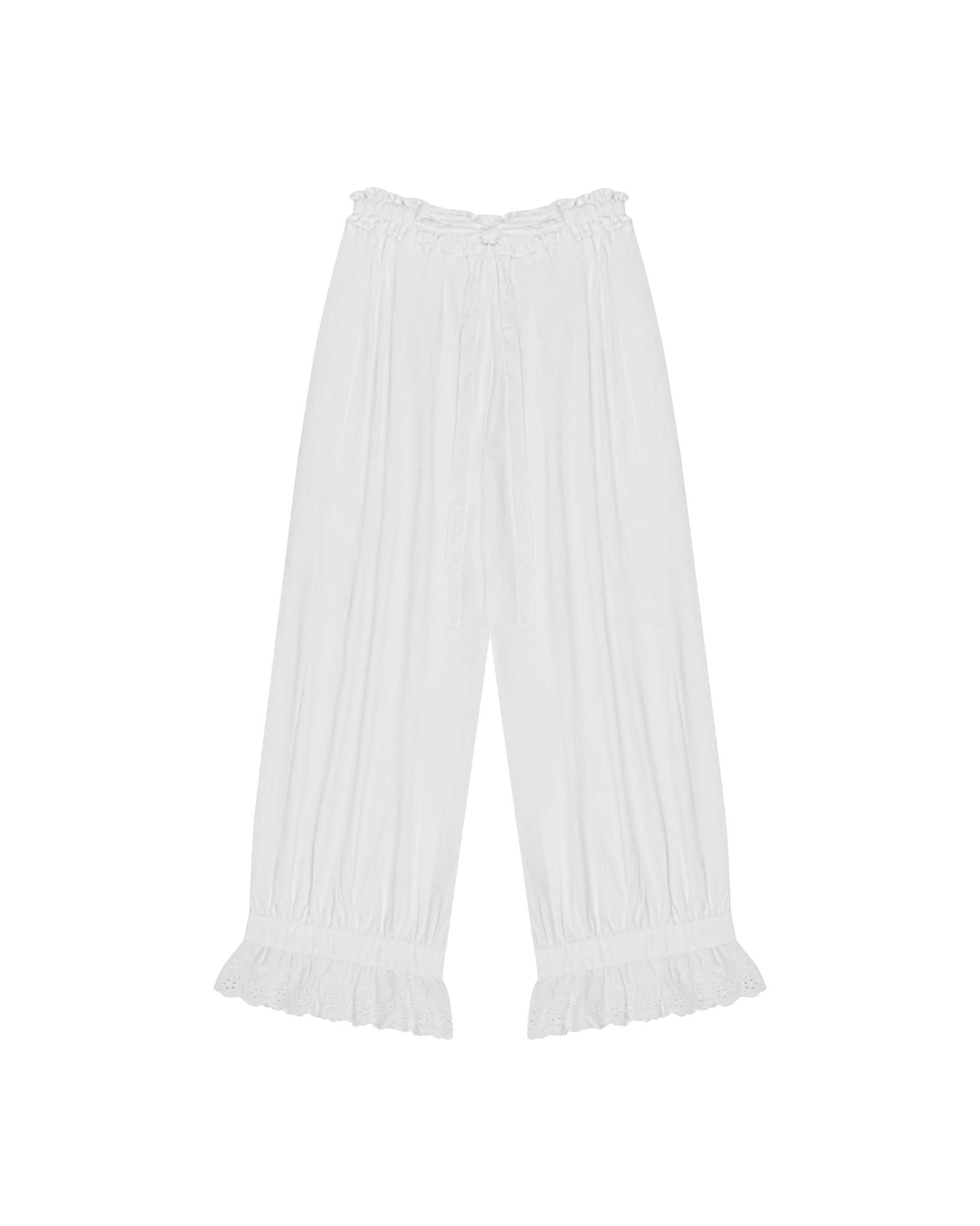 COTTON LACE BLOOMERS - WHITE