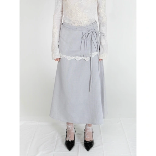 Image of Zoia - Jax Skirt in White Stripes