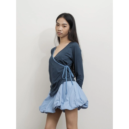 Image of Zoia - Mulan Top in Navy Blue