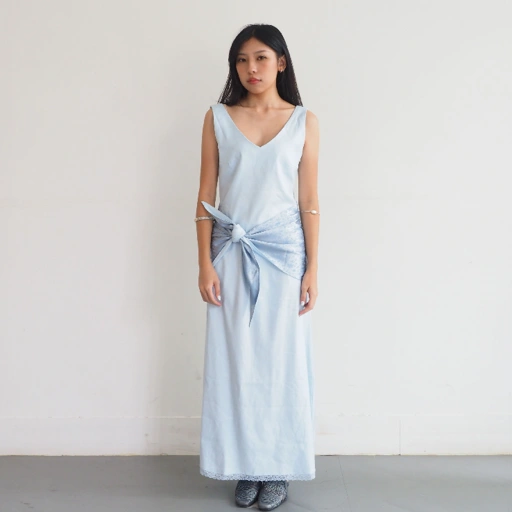 Image of Zoia - Frances Dress in Blue (SCARF INCLUDED)