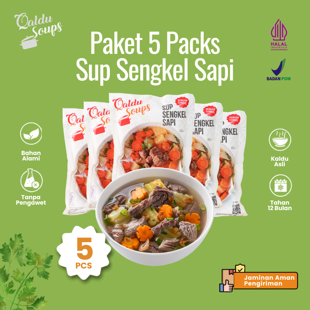 Paket 5 packs Sup Sengkel Sapi