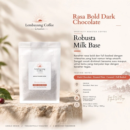 Robusta Milk Base | Biji Kopi Robusta Premium Bold Chocolate Nutty untuk Kopi Susu Creamy - Lembayung Coffee
