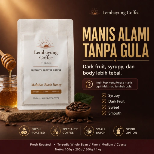 Image of Malabar Black Honey | Biji Kopi Arabika Specialty Dark Fruit Syrupy Sweet Premium - Lembayung Coffee