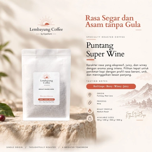 Puntang Super Wine | Biji Kopi Arabika Specialty Winey Fruity Sweet Premium Roast Bean - Lembayung Coffee
