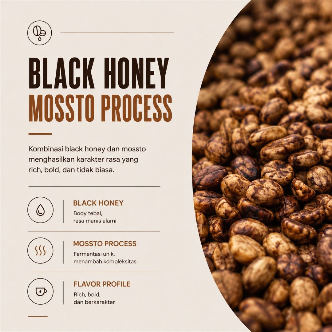 Puntang Black Honey Mossto | Biji Kopi Arabika Specialty Dark Honey Fruity Syrupy Complex - Lembayung Coffee