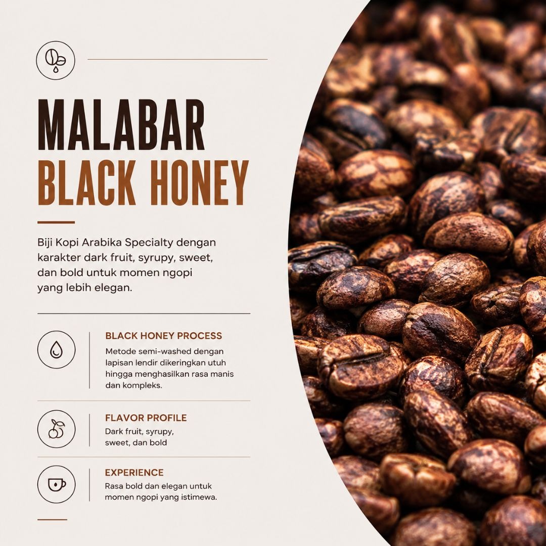 Malabar Black Honey | Biji Kopi Arabika Specialty Dark Fruit Syrupy Sweet Premium - Lembayung Coffee