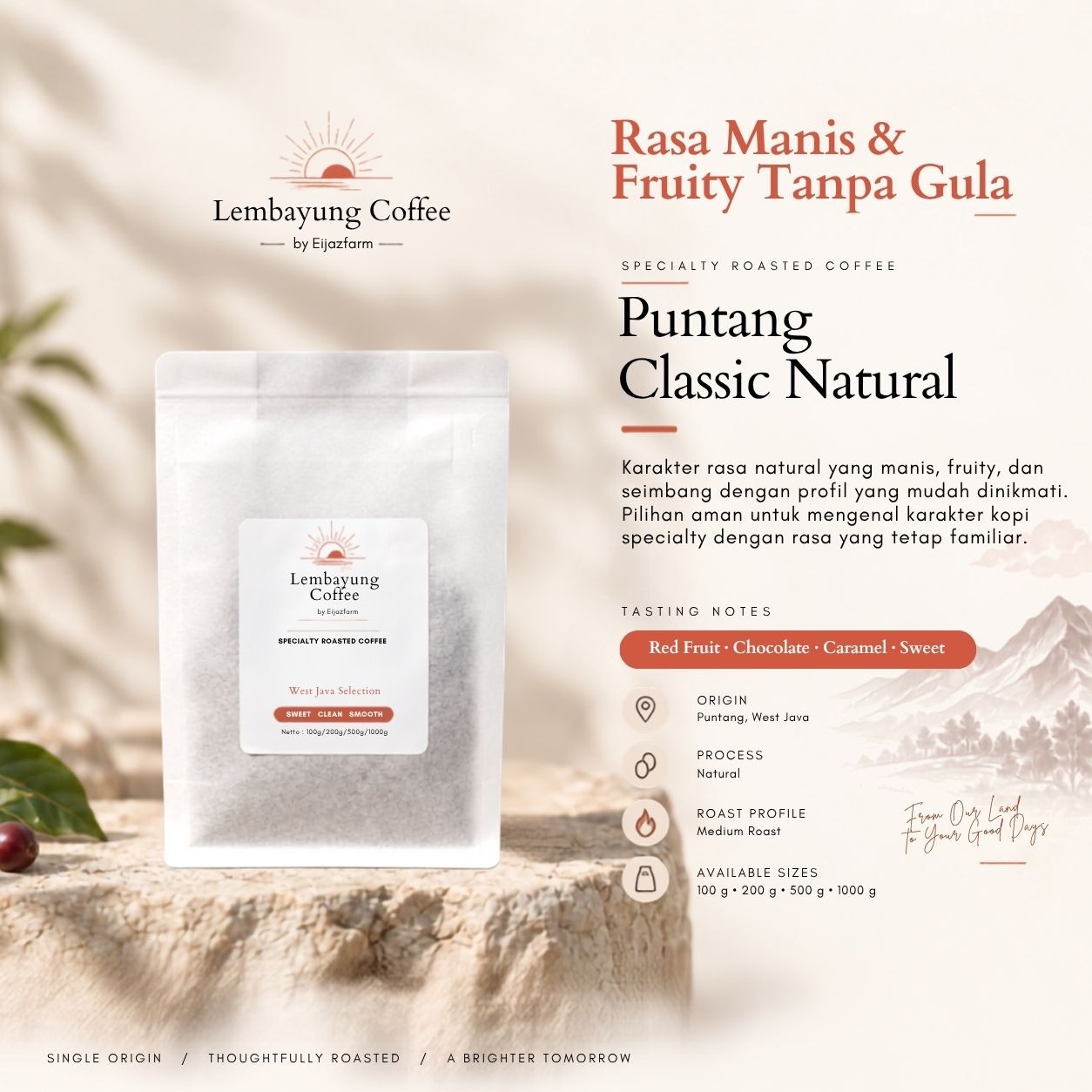 Puntang Classic Natural Red Fruit Chocolate Caramel Sweet Specialty Coffee