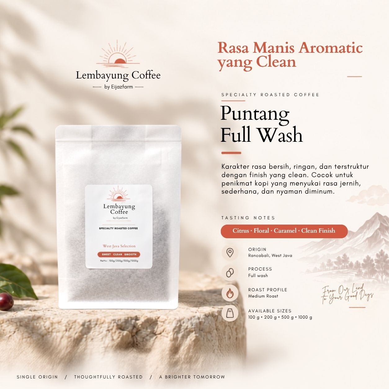 Puntang Full Wash | Biji Kopi Arabika Specialty Clean Bright Citrus Smooth Daily Brew - Lembayung Coffee