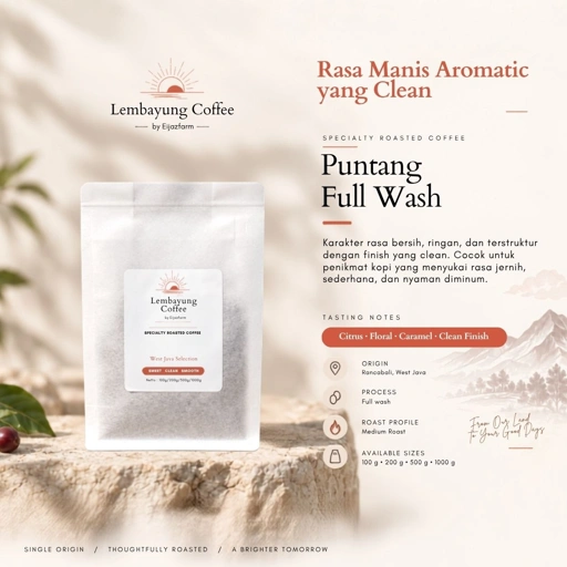 Puntang Full Wash | Biji Kopi Arabika Specialty Clean Bright Citrus Smooth Daily Brew - Lembayung Coffee