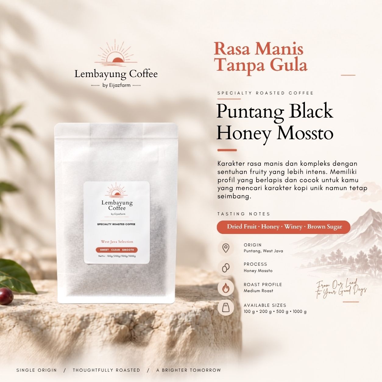 Puntang Black Honey Mossto | Biji Kopi Arabika Specialty Dark Honey Fruity Syrupy Complex - Lembayung Coffee