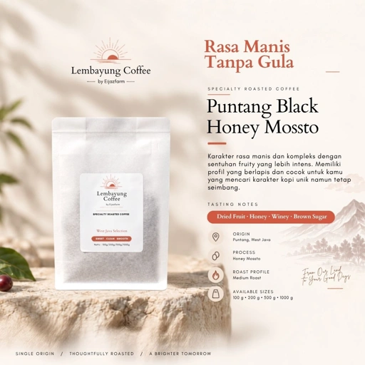 Puntang Black Honey Mossto | Biji Kopi Arabika Specialty Dark Honey Fruity Syrupy Complex - Lembayung Coffee