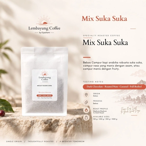 Mix Blend Suka Suka 200g | Biji Kopi Arabika Specialty Custom Blend Fresh Roasted Racik Sendiri Sesuai Selera - Lembayung Coffee