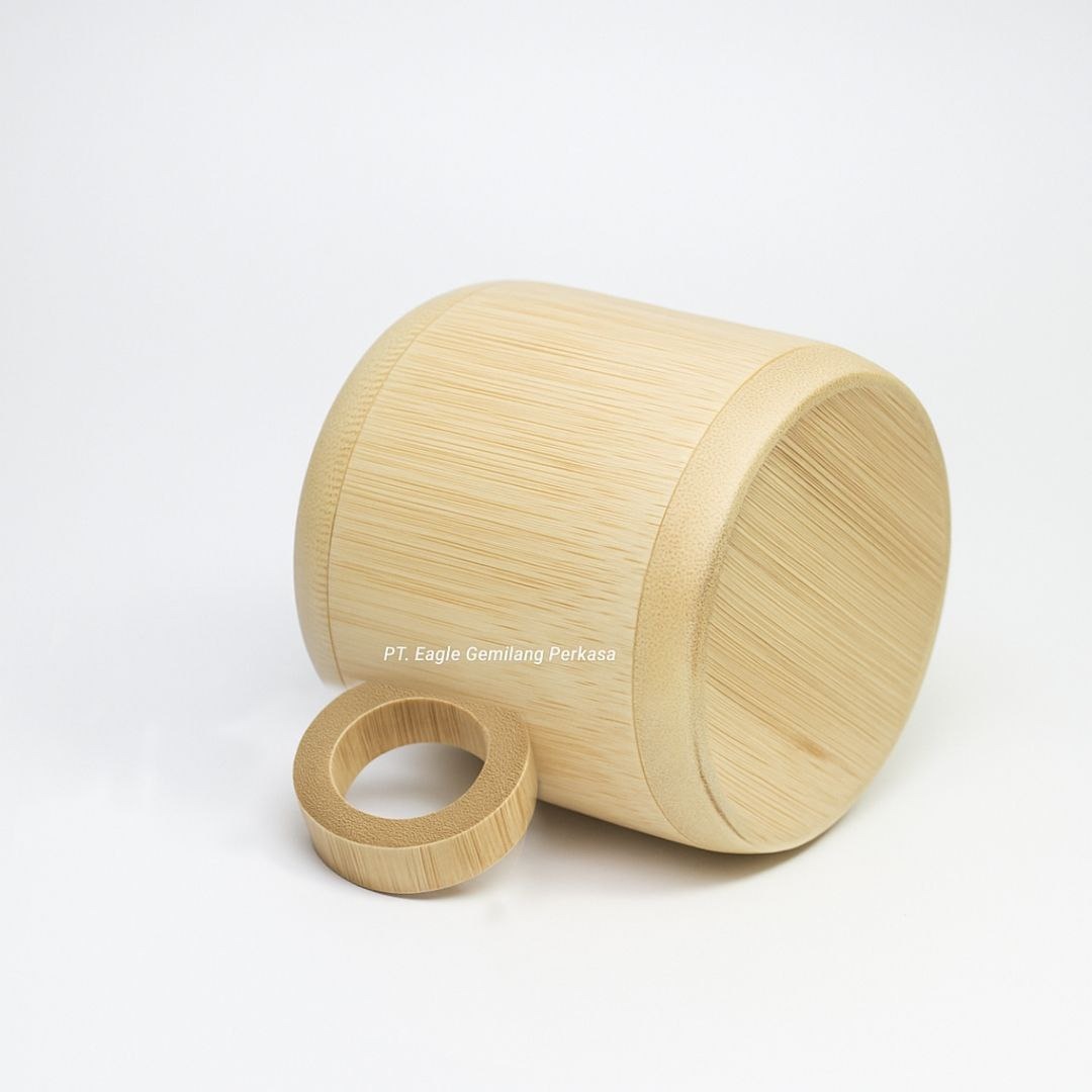 Gelas Kopi Bambu Lapis Stainless Tahan Panas | Pengrajin Sukabumi - Heat-Resistant Stainless Steel Coated Bamboo Coffee Cup