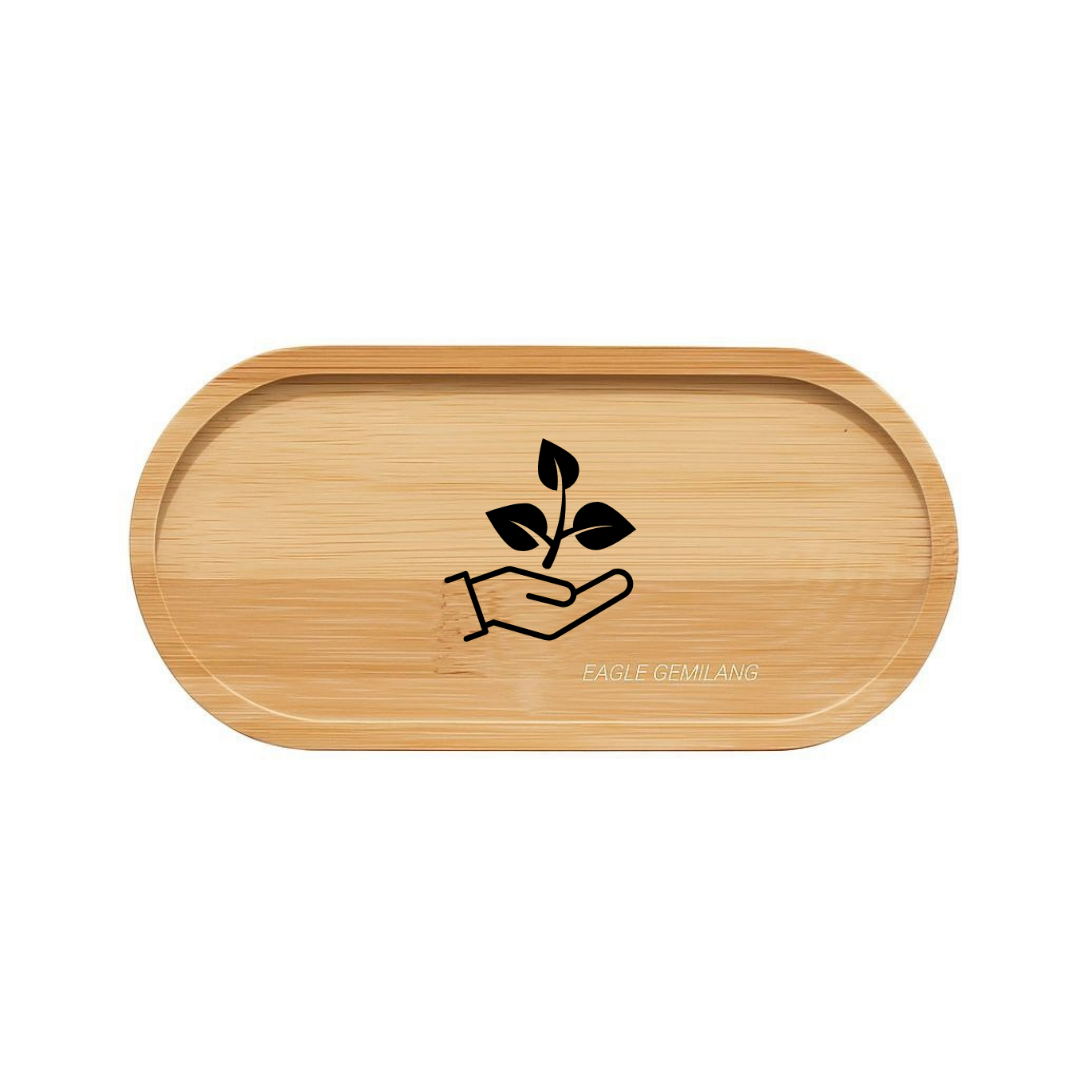 Nampan Tatakan Bambu Oval Aesthetic - Tray Kayu Serbaguna Dekorasi Meja