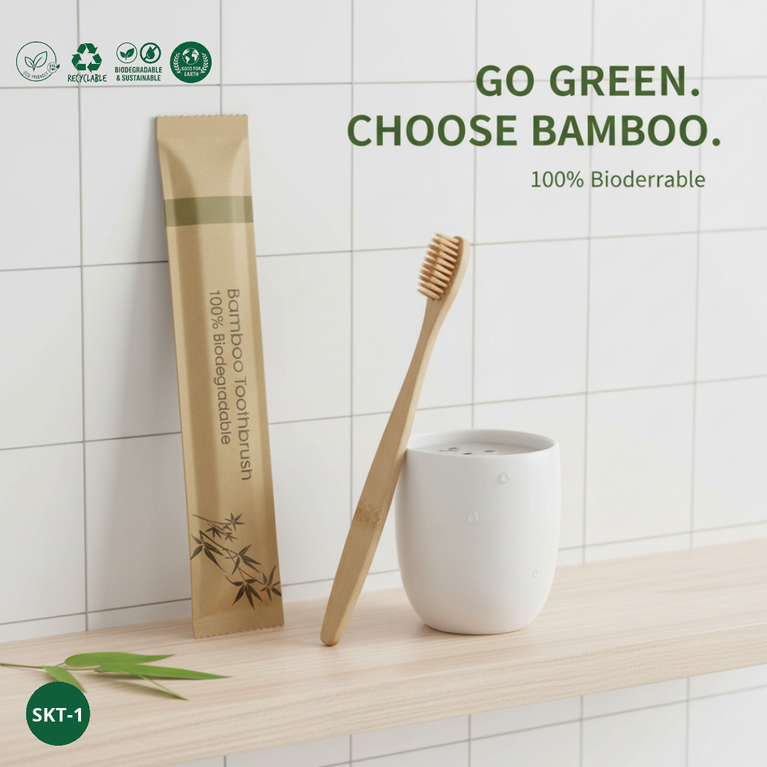 Sikat Gigi Bambu Custom Nama Logo Souvenir Seminar & Acara Penyetaraan Eco-Friendly