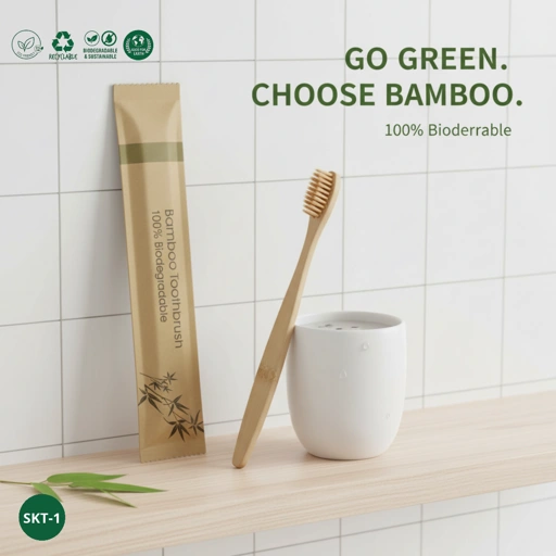 Sikat Gigi Bambu Custom Nama Logo Souvenir Seminar & Acara Penyetaraan Eco-Friendly