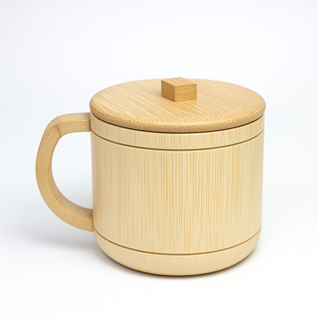 Gelas Bambu Stainless Sukabumi | Bisa Custom Nama & Logo untuk Gelas Kopi Tahan Panas - Indonesian-made bamboo cups