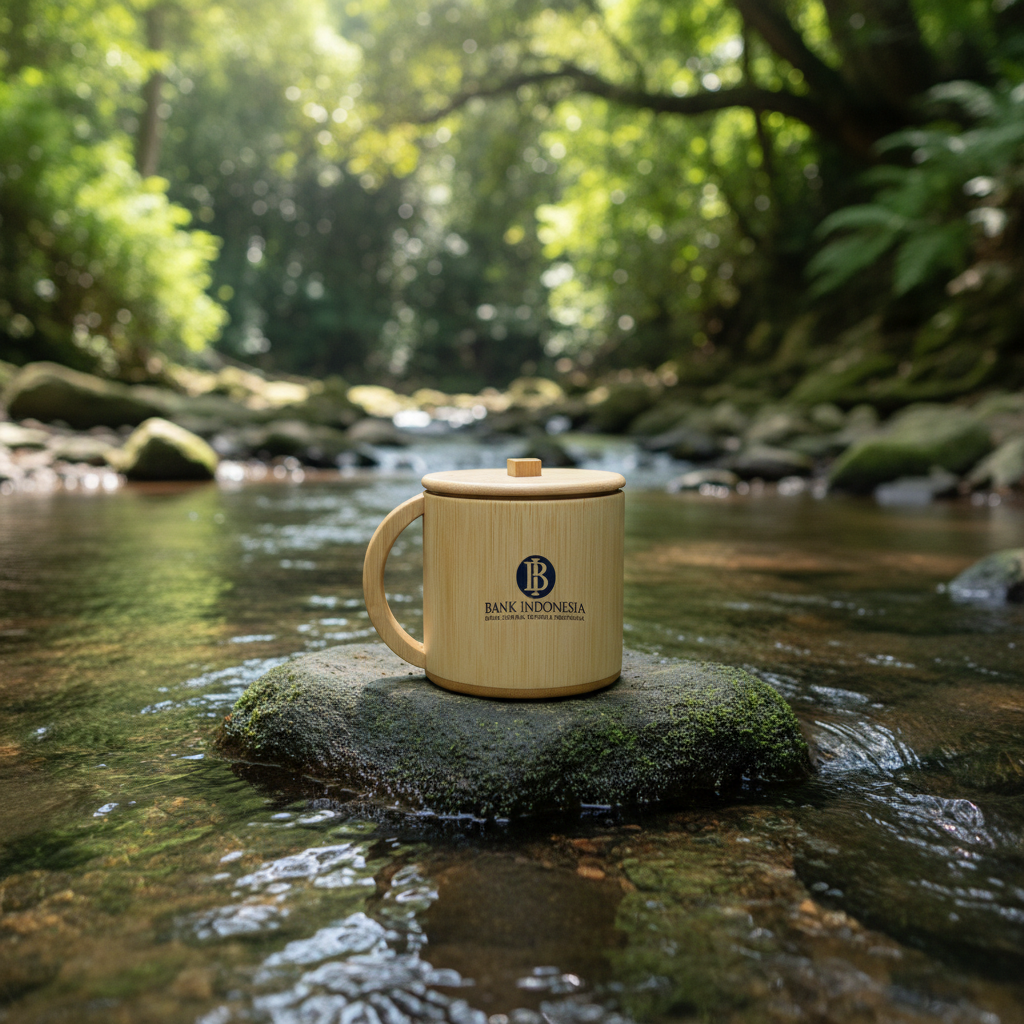 Gelas Bambu Lapis Stainless Sukabumi | Gelas Kopi Tahan Panas Custom Nama & Logo dari Pengrajin - Stainless Steel Coated Bamboo Cups