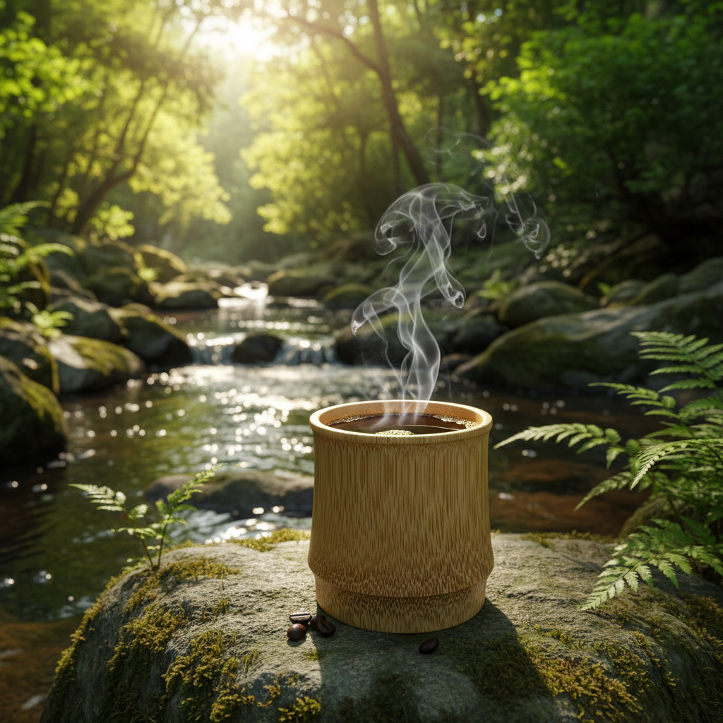 Gelas ruas bambu asli manual dari ruas, gelas kopi dari sukabumi - Original manual bamboo cup, coffee