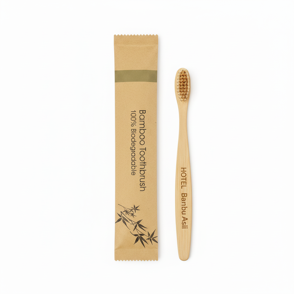 Sikat Gigi Bambu Custom Nama Logo Souvenir Seminar & Acara Penyetaraan Eco-Friendly