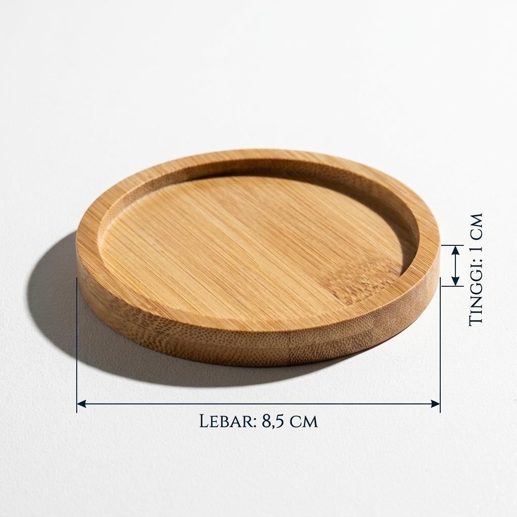 Tatakan Gelas Bambu Bulat Estetik TTK-1 - Coaster Alas Cangkir, Lilin & Pot Minimalis Eco-Friendly