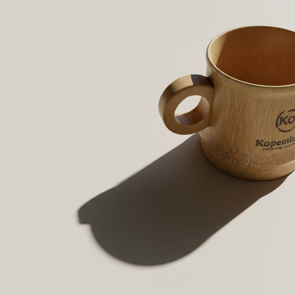 Gelas dari ruas bambu asli manual, gelas kopi dari sukabumi - Original manual bamboo cup