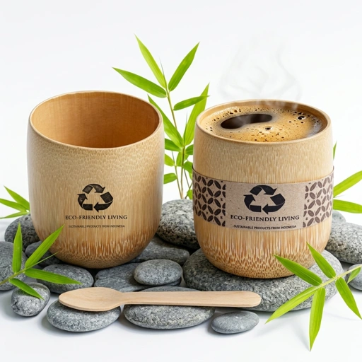 Gelas Bambu Asli 250ml Custom Nama - Cangkir Kopi Estetik Ramah Lingkungan